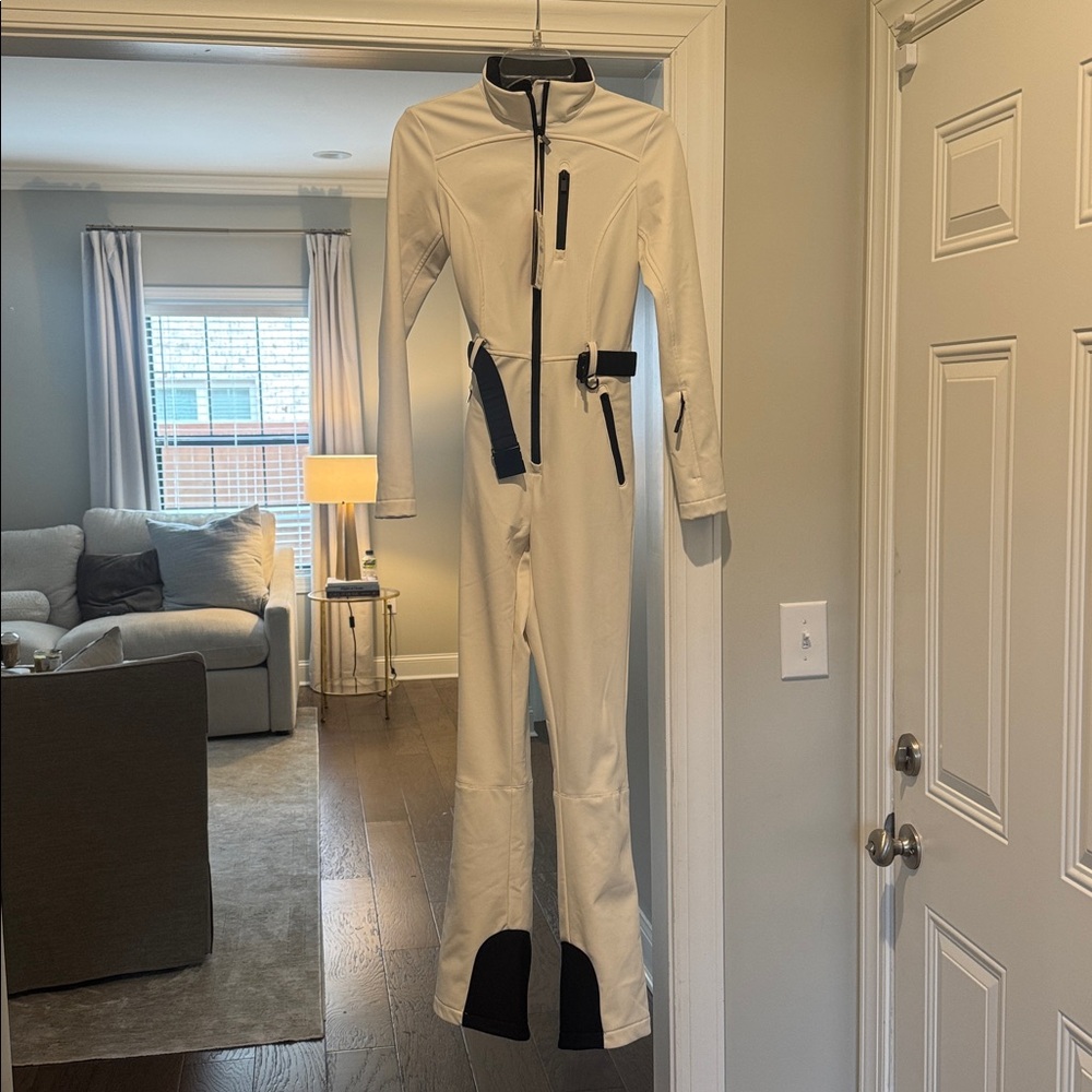 Zara Cream Ski Suit with Black Details